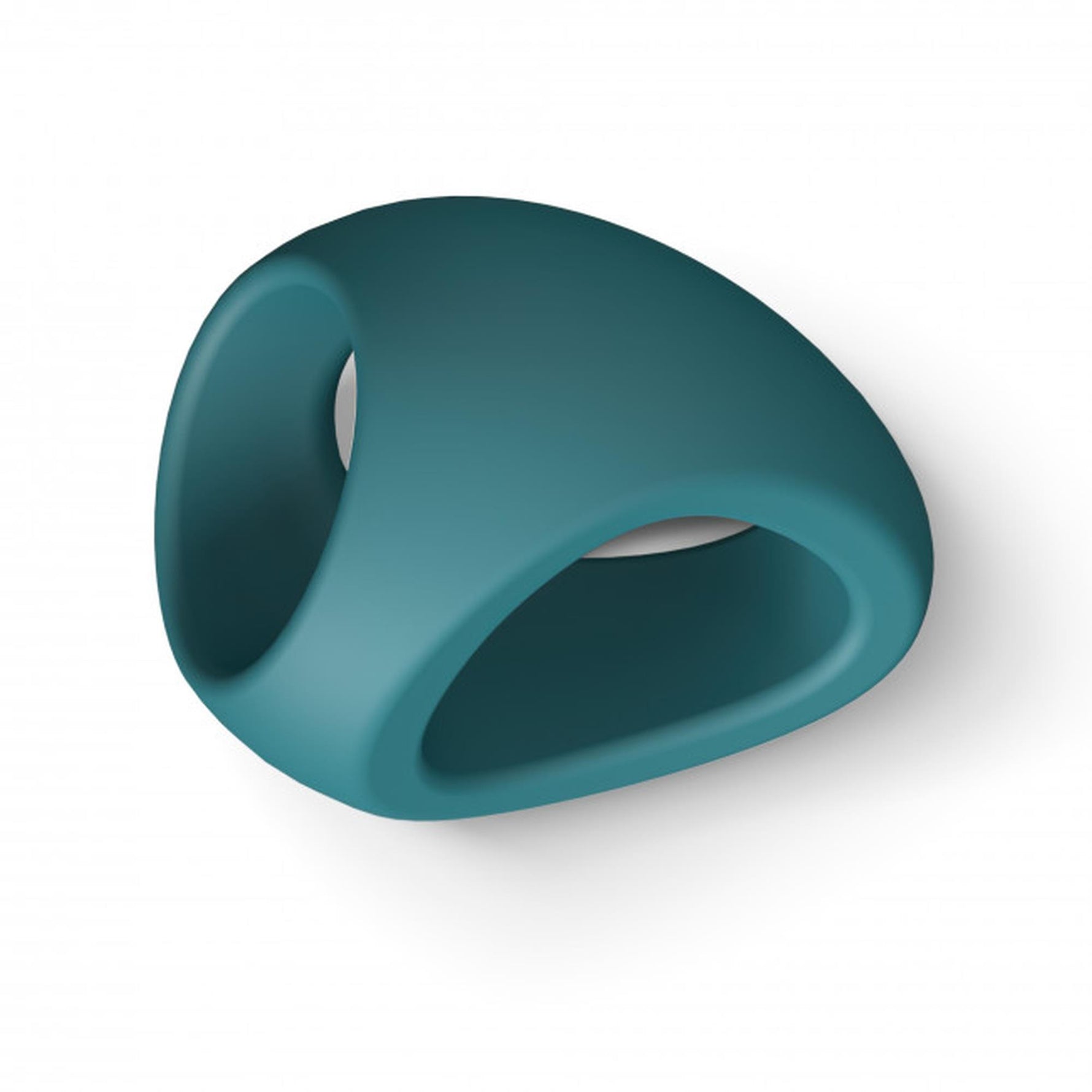 Inel dublu pentru penis Flux Ring Love to Love din silicon albastru marin