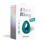 Inel dublu pentru penis Flux Ring Love to Love din silicon albastru marin