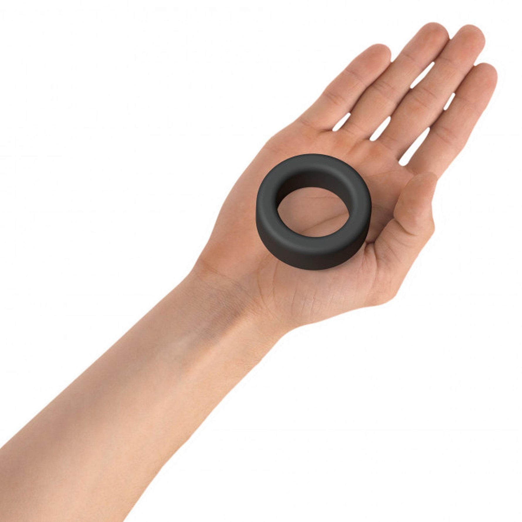 Inel pentru penis Cool Ring Love to Love din silicon, negru, onix