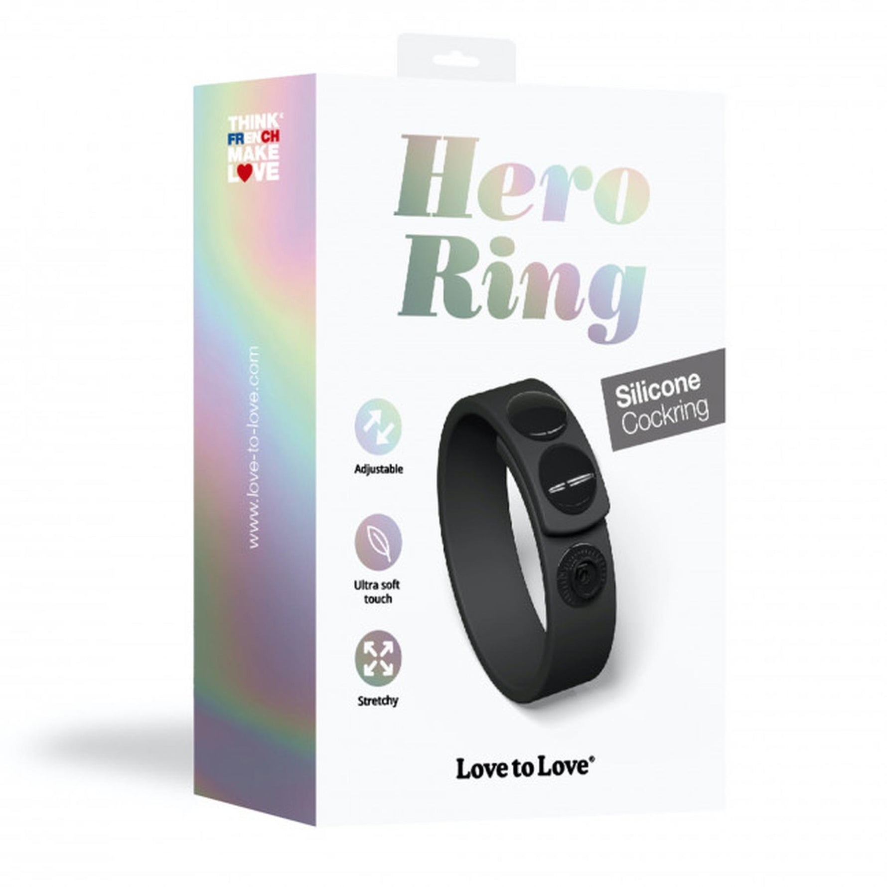 Inel reglabil pentru penis Hero Ring Black Onyx Love to Love