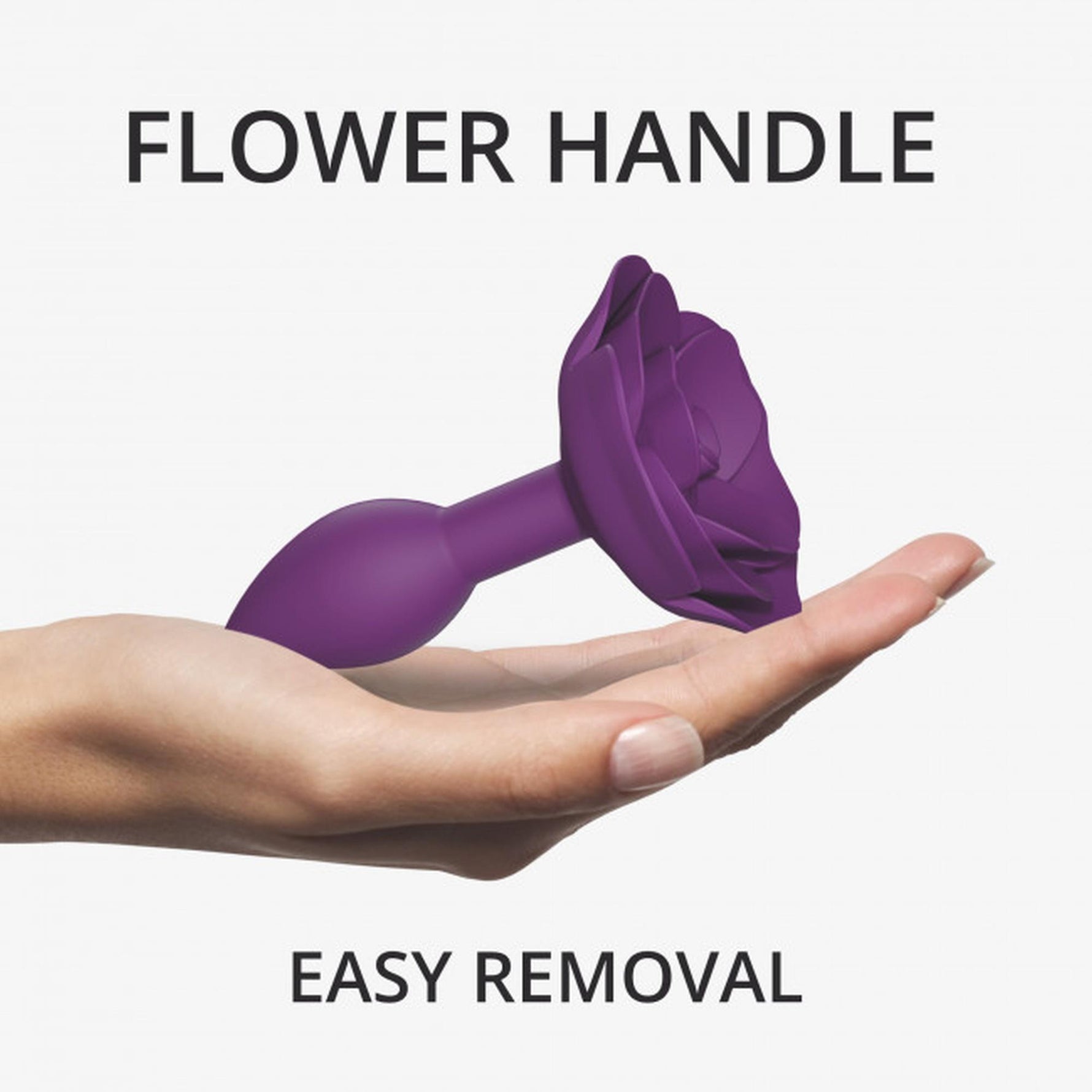 Dop anal din silicon Open Roses Love to Love, violet, S, 8 cm