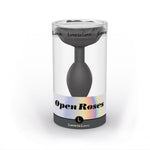 Plug anal din silicon Open Roses L, negru onix, 9 cm