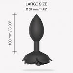 Plug anal din silicon Open Roses L, negru onix, 9 cm