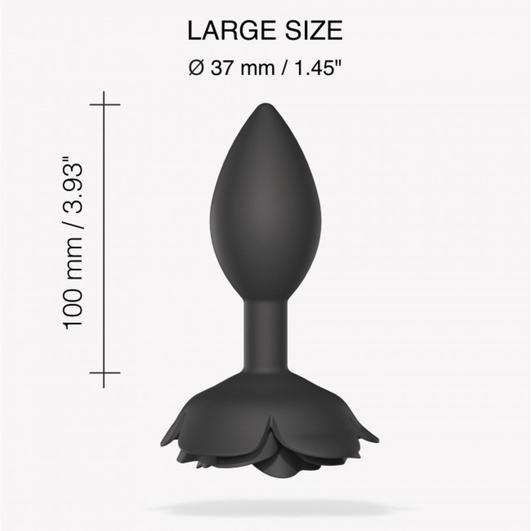Plug anal din silicon Open Roses L, negru onix, 9 cm