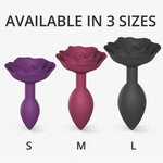 Plug anal din silicon Open Roses L, negru onix, 9 cm