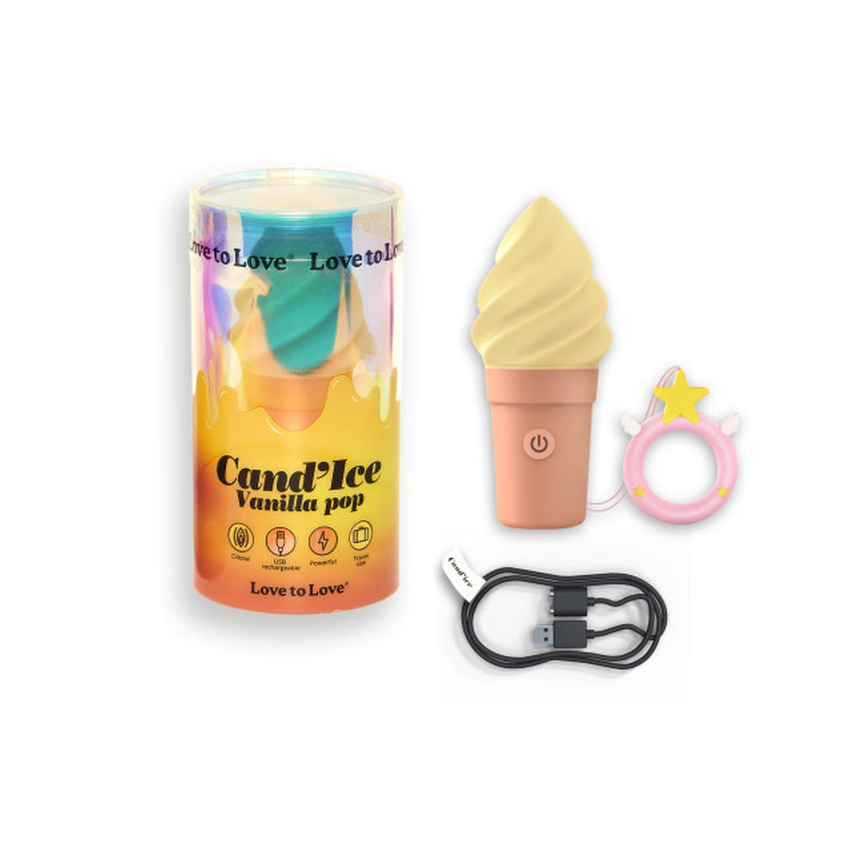 Stimulator Clitoridian Love to Love Candice Vanilla cu 10 Moduri