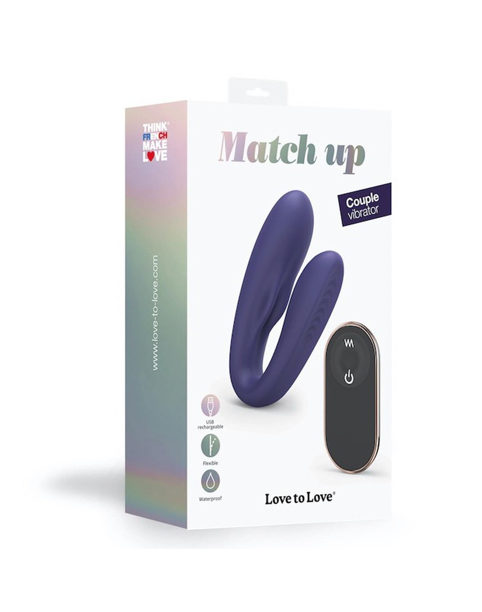 Stimulator clitoridian Love to Love Match Up Indigo 9 cm cu telecomandă
