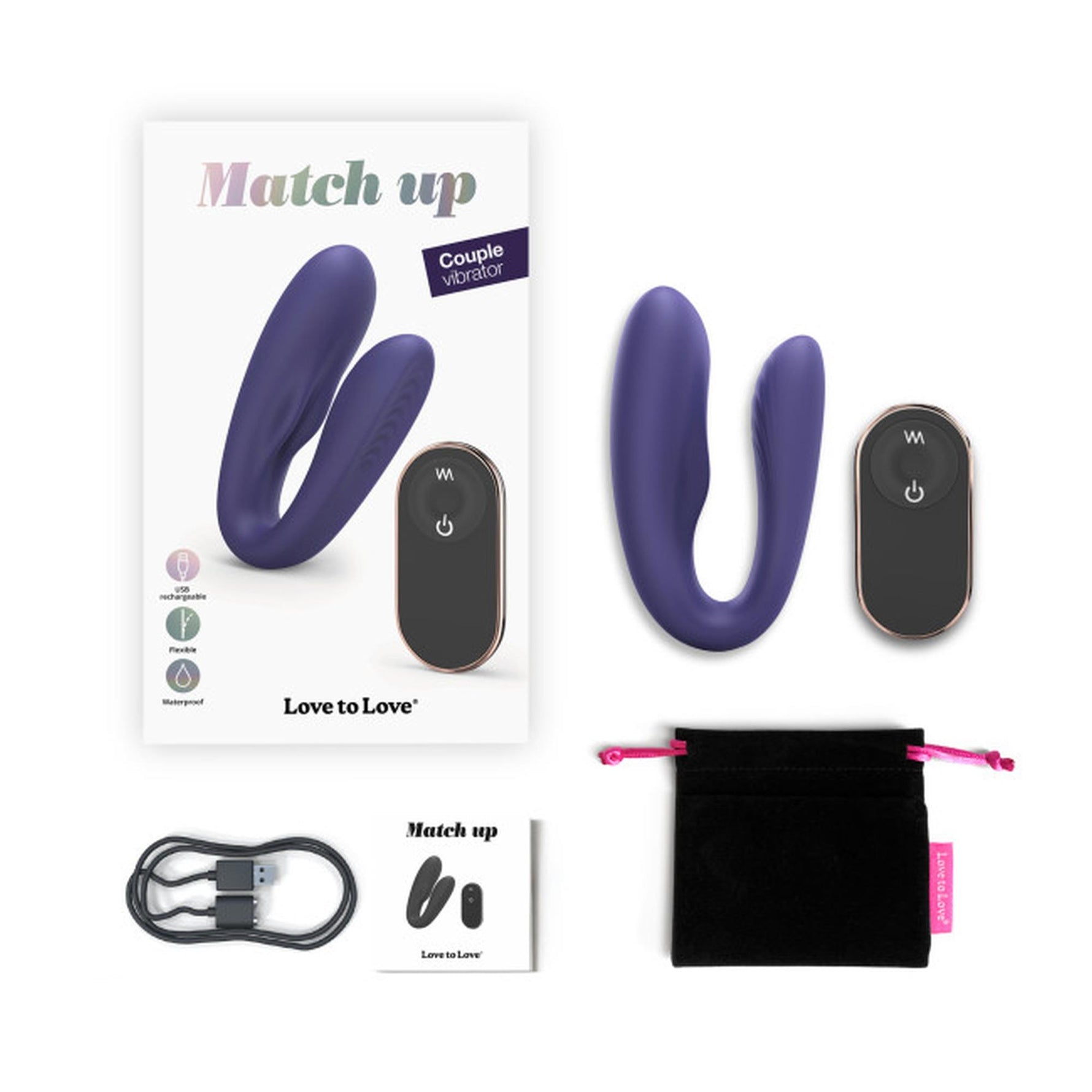 Stimulator clitoridian Love to Love Match Up Indigo 9 cm cu telecomandă
