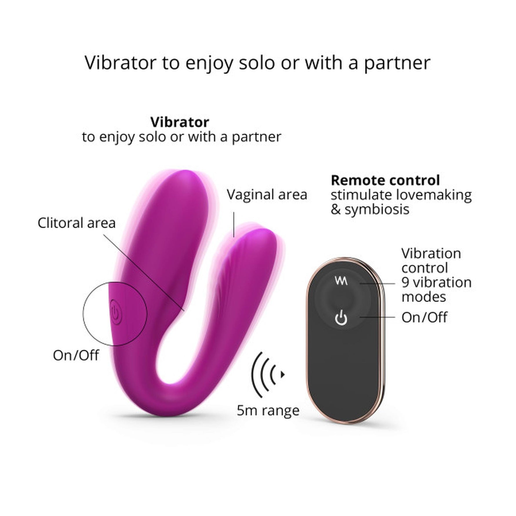 Stimulator clitoridian din silicon Love to Love Match Up cu telecomandă, 9 cm