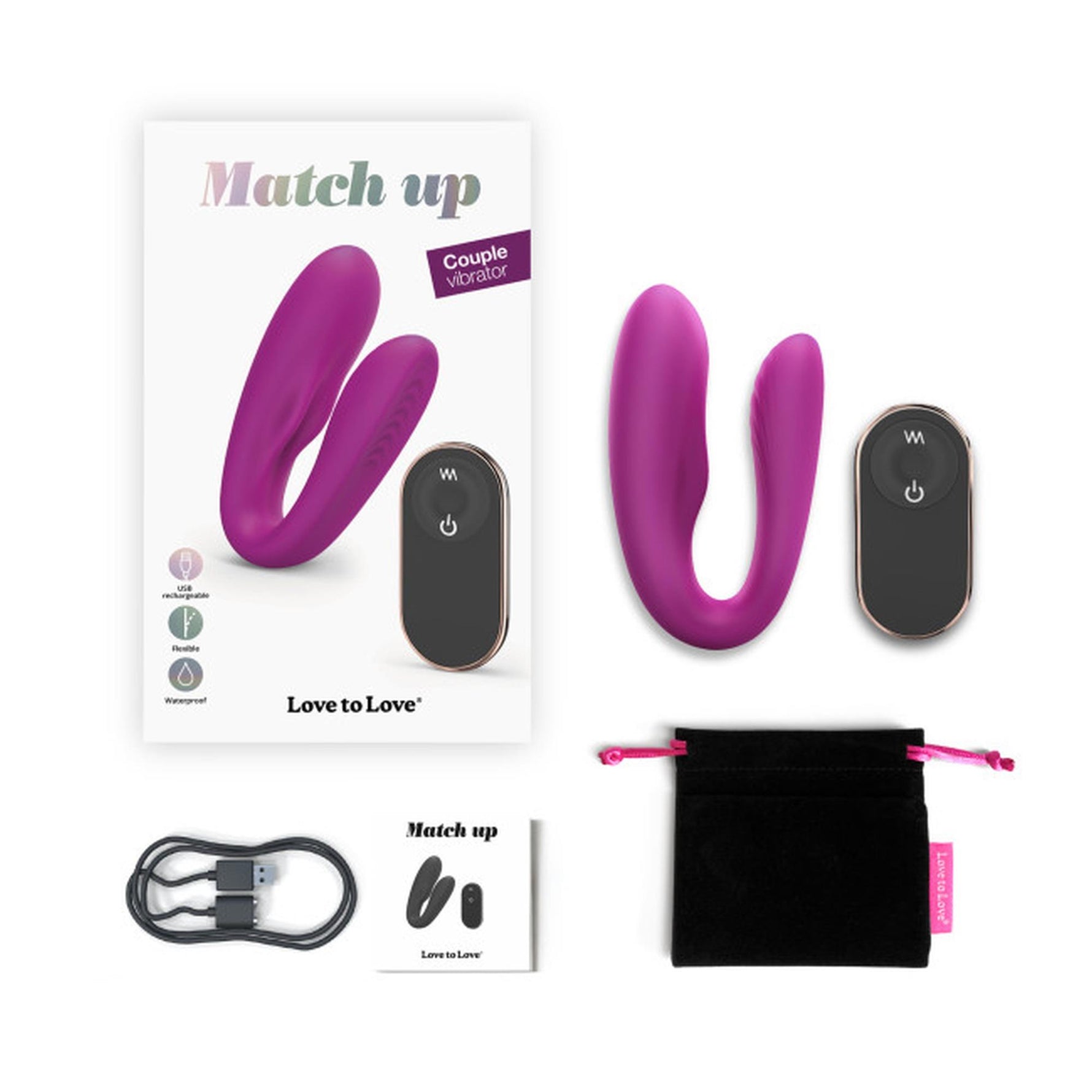 Stimulator clitoridian din silicon Love to Love Match Up cu telecomandă, 9 cm