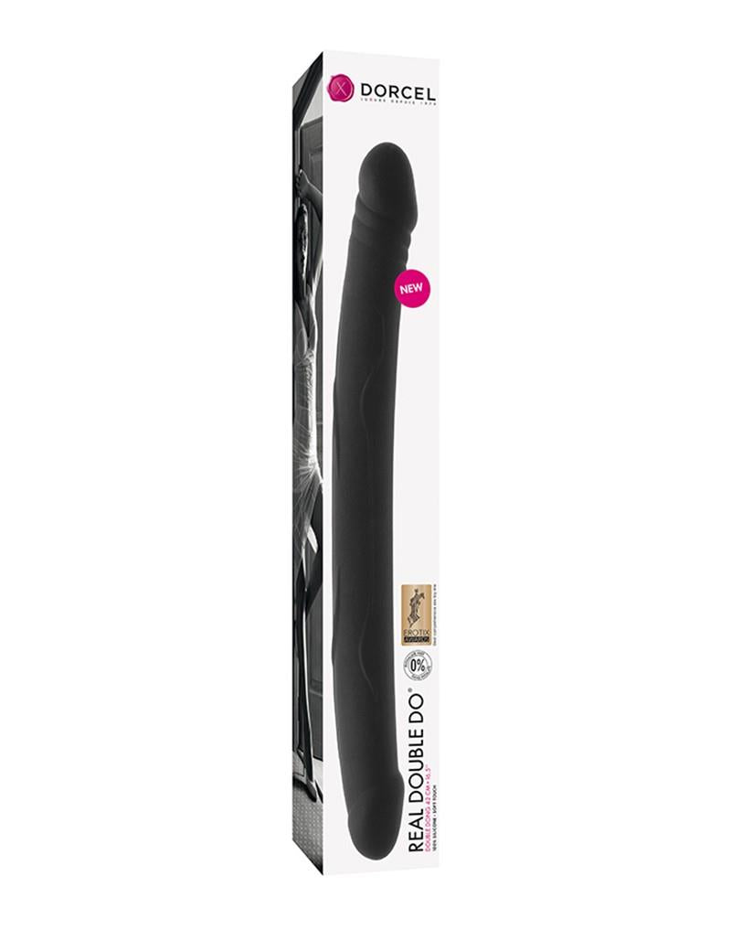Dildo dublu realist din silicon Dorcel, negru, 42 cm