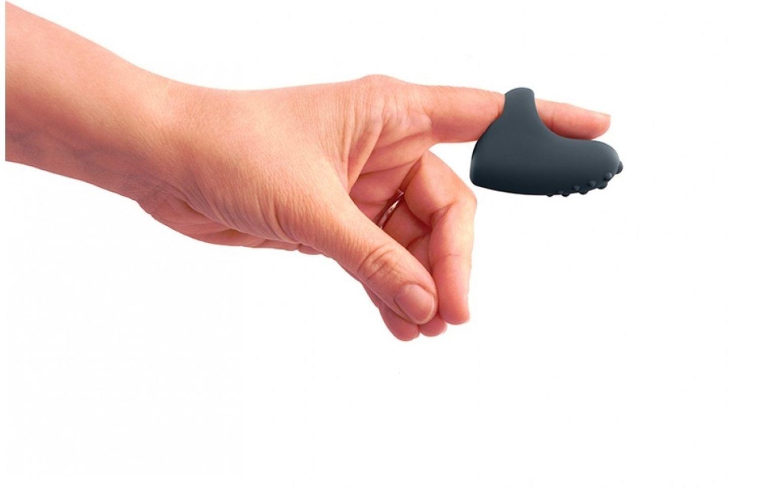 Vibrator Dorcel Magic Finger, silicon gri, reîncărcabil, 5 cm