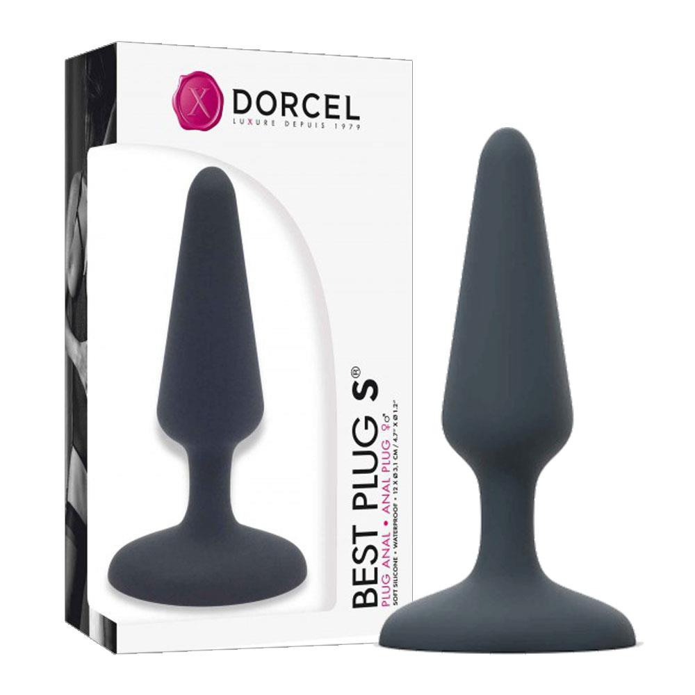 Plug anal subțire din silicon Dorcel gri 12 cm