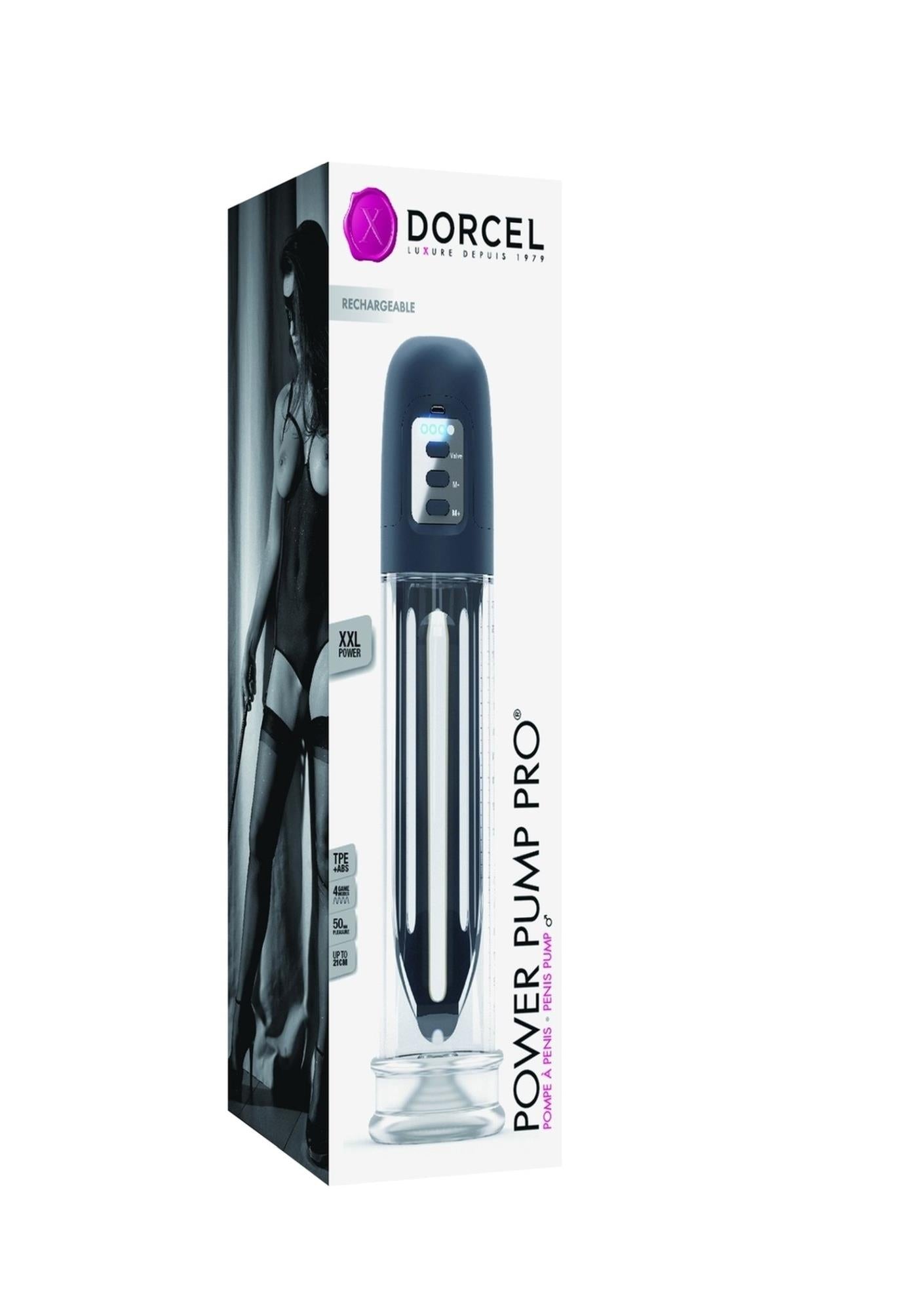 Pompă de aspirație pentru penis Power Pump Pro Dorcel Gray USB