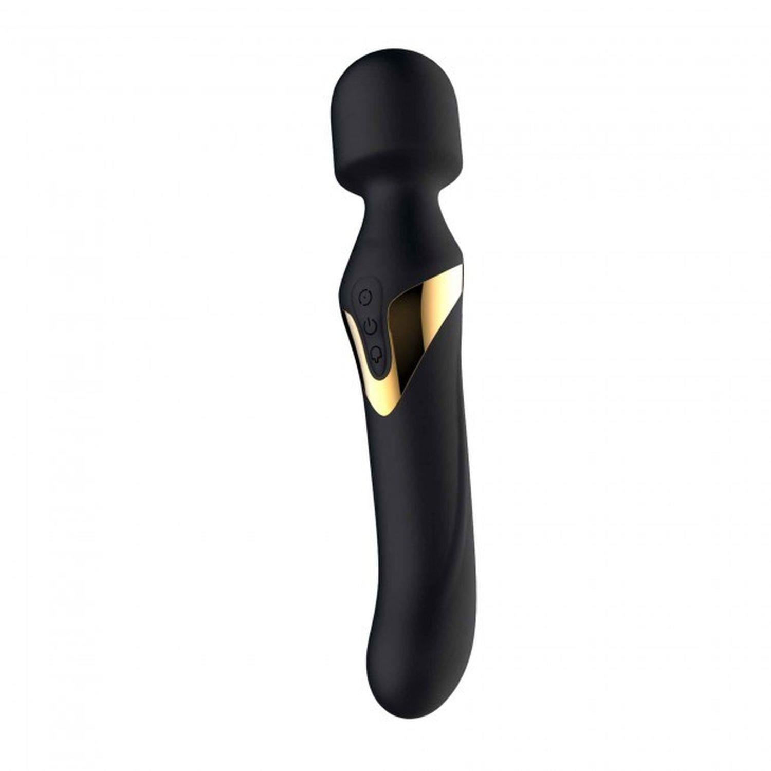 Vibrator Dorcel Dual Orgasms Gold Silicone USB cu două fețe, 23,5 cm