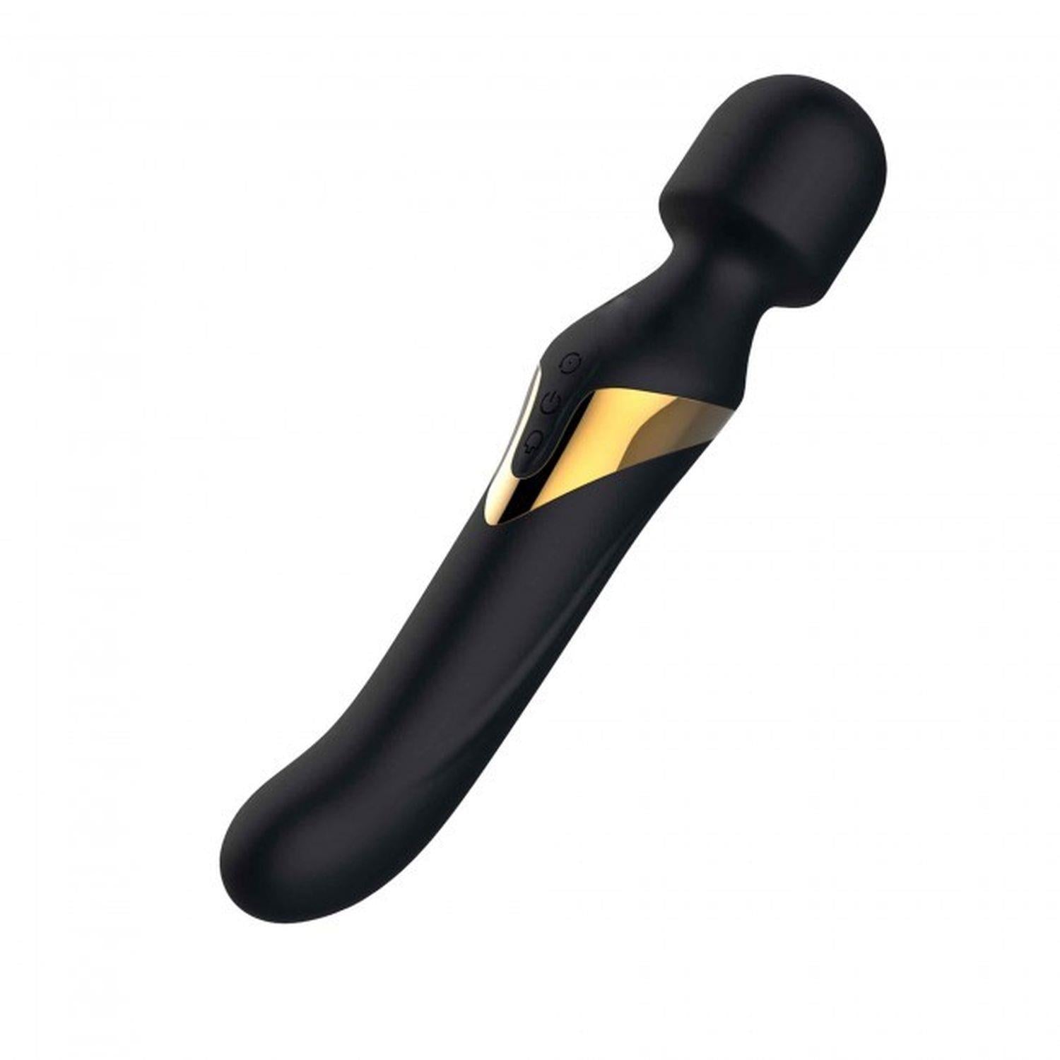 Vibrator Dorcel Dual Orgasms Gold Silicone USB cu două fețe, 23,5 cm