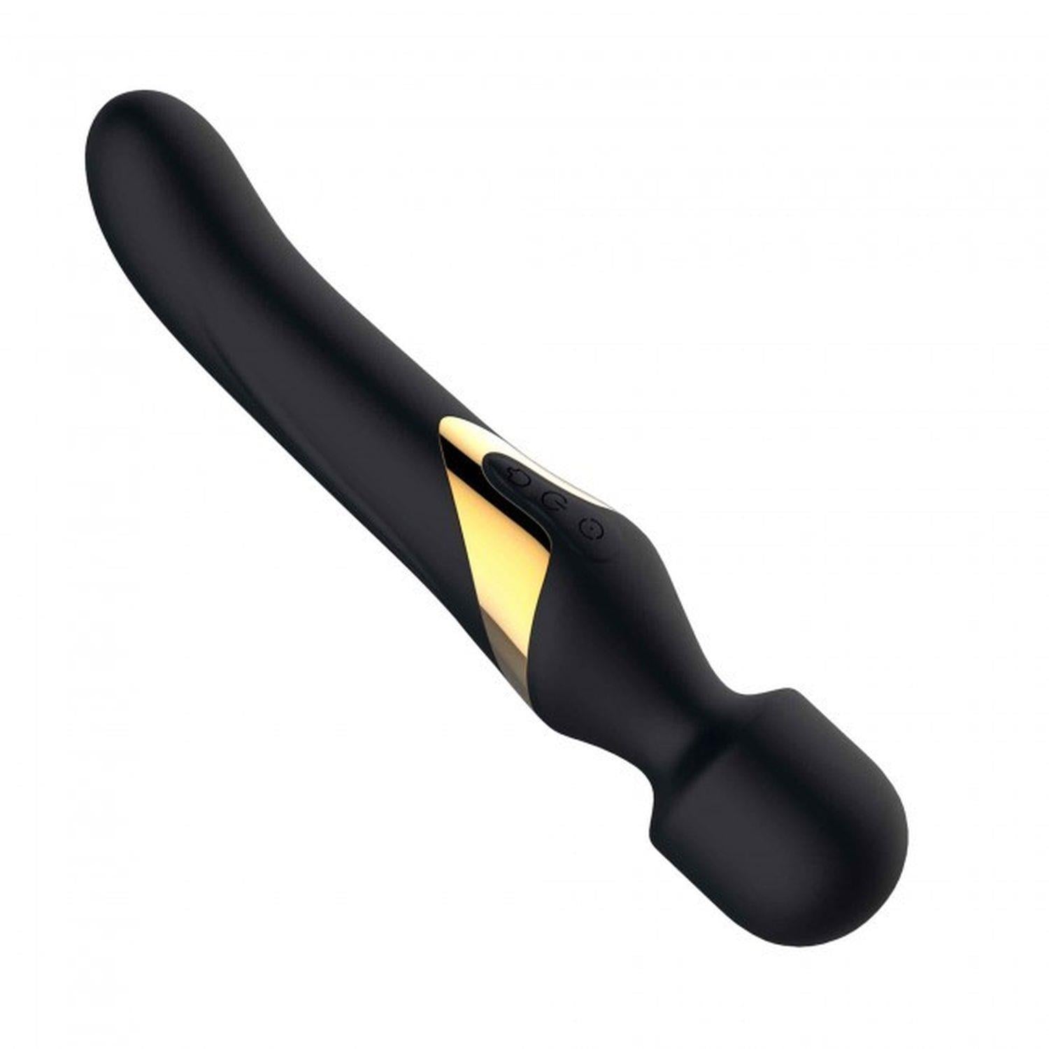 Vibrator Dorcel Dual Orgasms Gold Silicone USB cu două fețe, 23,5 cm