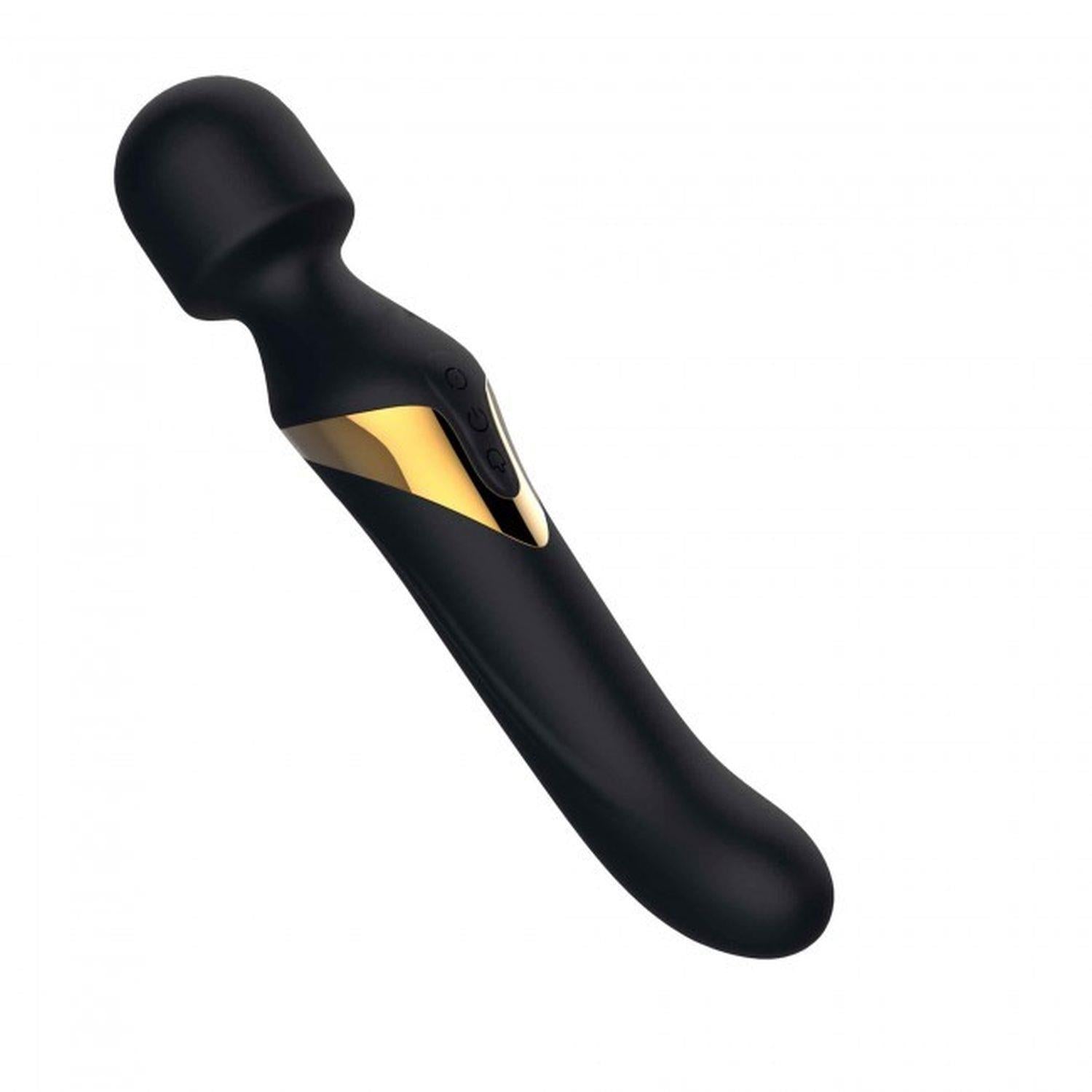Vibrator Dorcel Dual Orgasms Gold Silicone USB cu două fețe, 23,5 cm