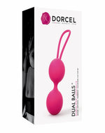 Bile duble de gheișă din silicon Dorcel, roz, 15,6 cm