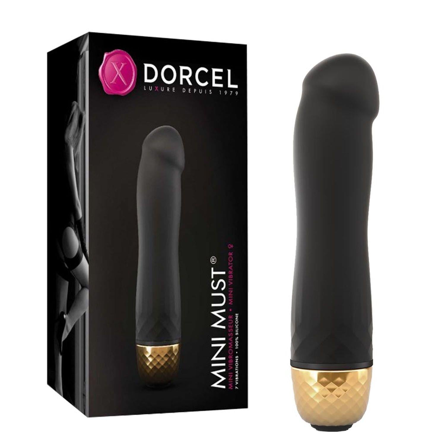 Vibrator Dorcel Mini Must Gold Silicon Negru 12 cm Impermeabil