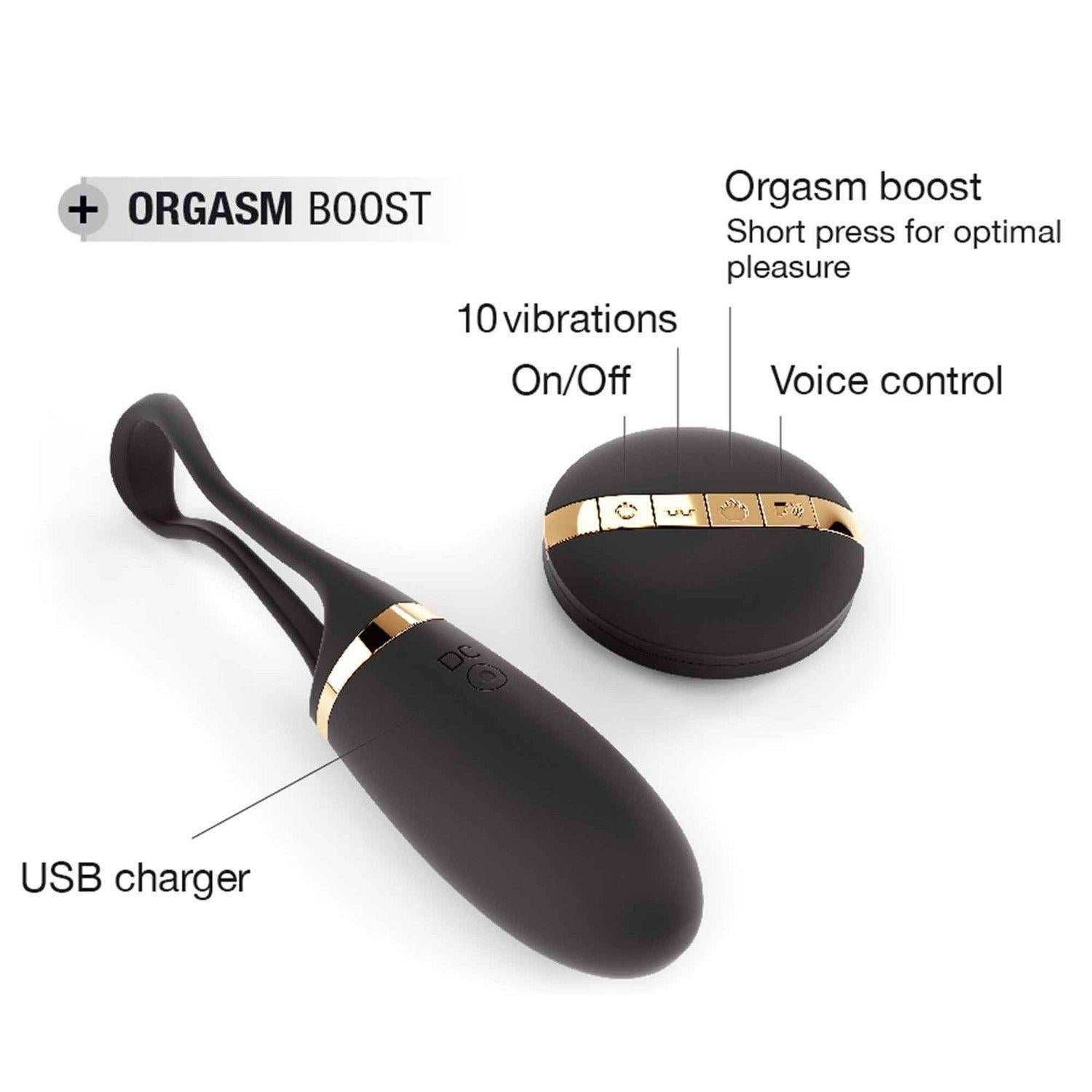 Ou vibrant Dorcel Secret Delight Gold Black cu control vocal USB