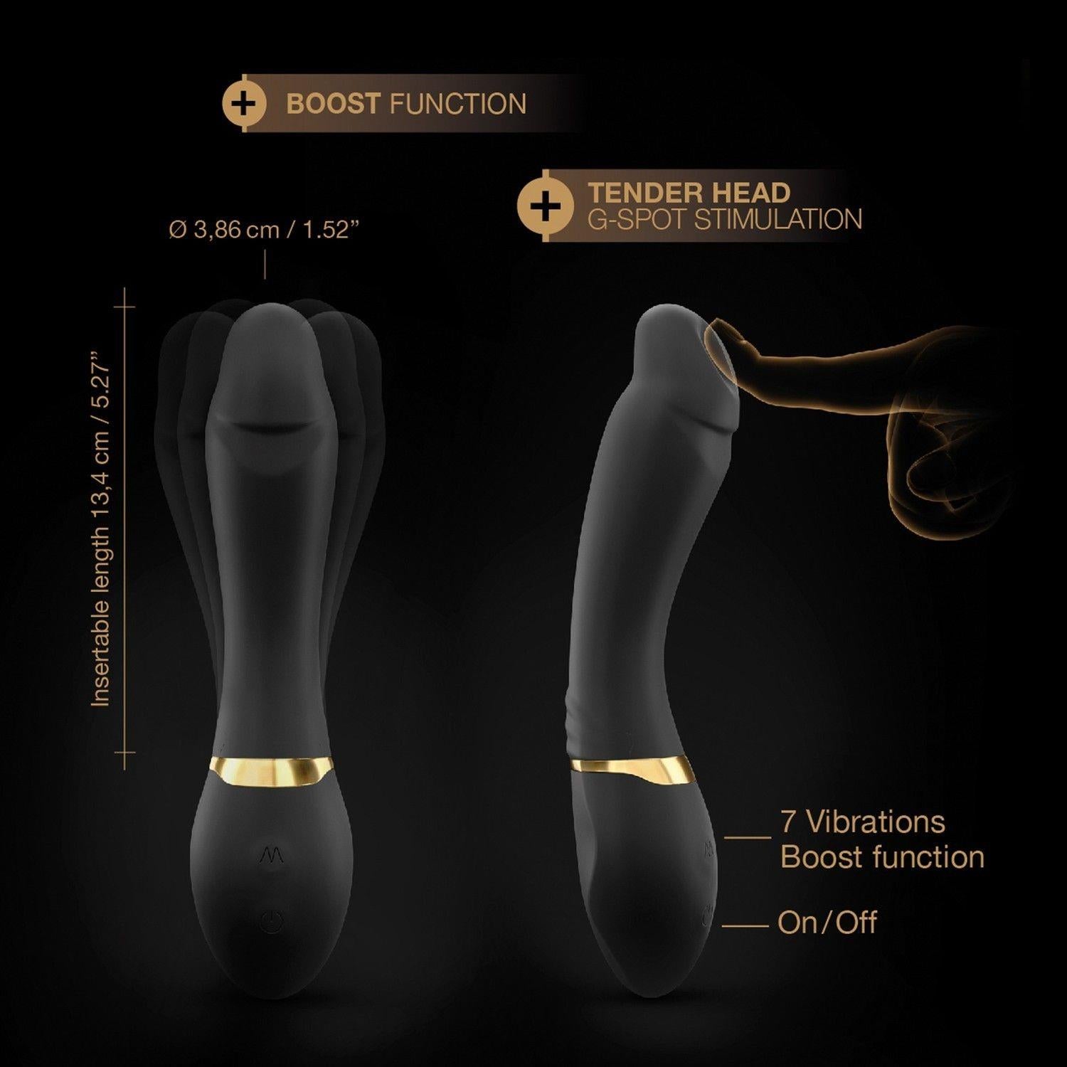 Vibrator Dorcel Tender Spot G-Spot Negru 20cm USB