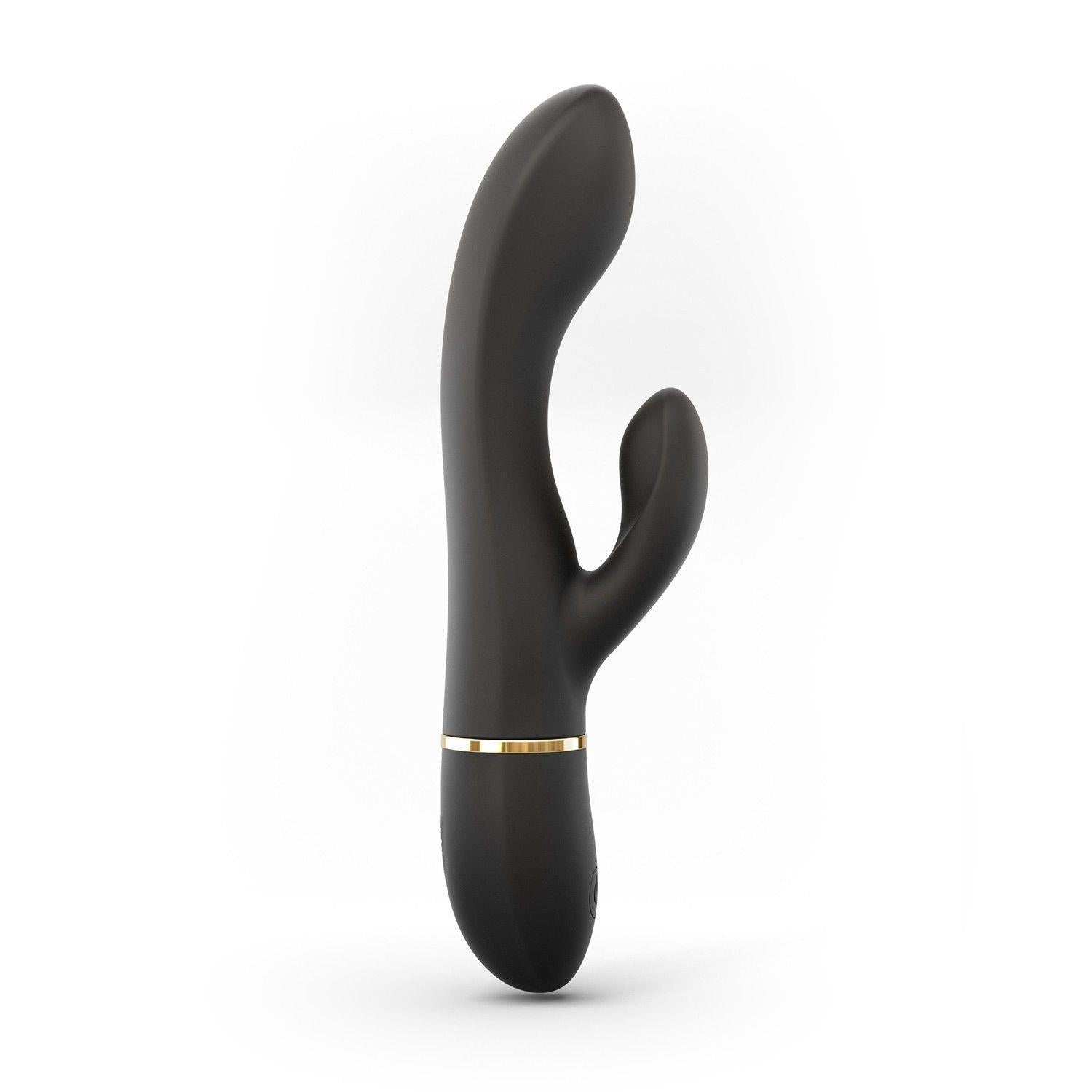 Vibrator Dorcel Glam Rabbit din silicon, negru, USB, 21,8 cm