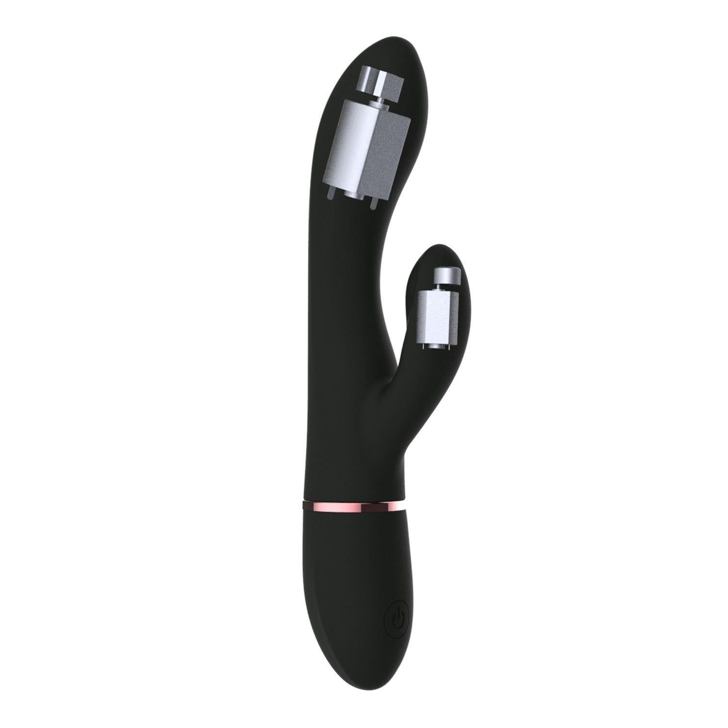 Vibrator Dorcel Glam Rabbit din silicon, negru, USB, 21,8 cm
