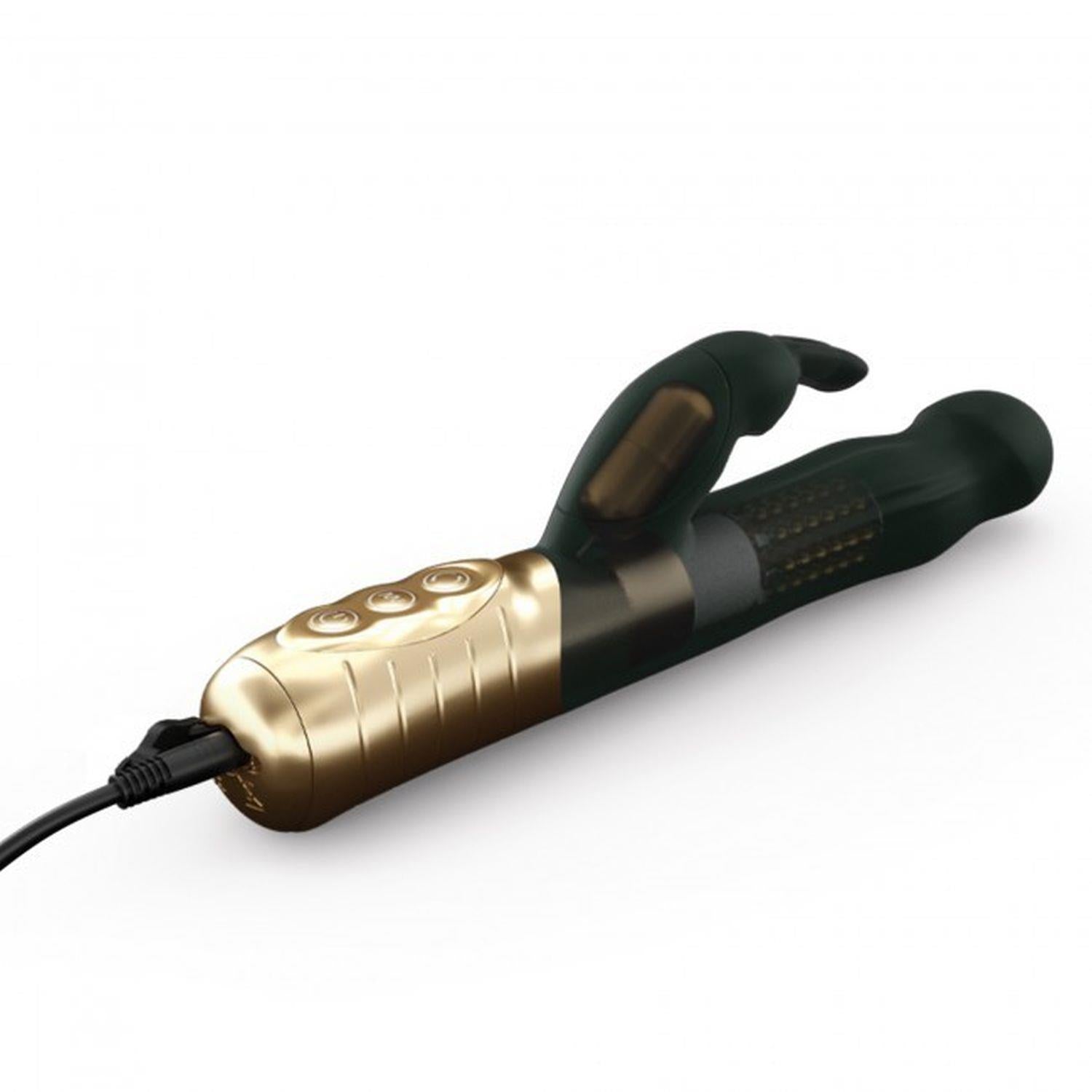 Vibrator USB Dorcel Baby Rabbit negru și auriu 22 cm