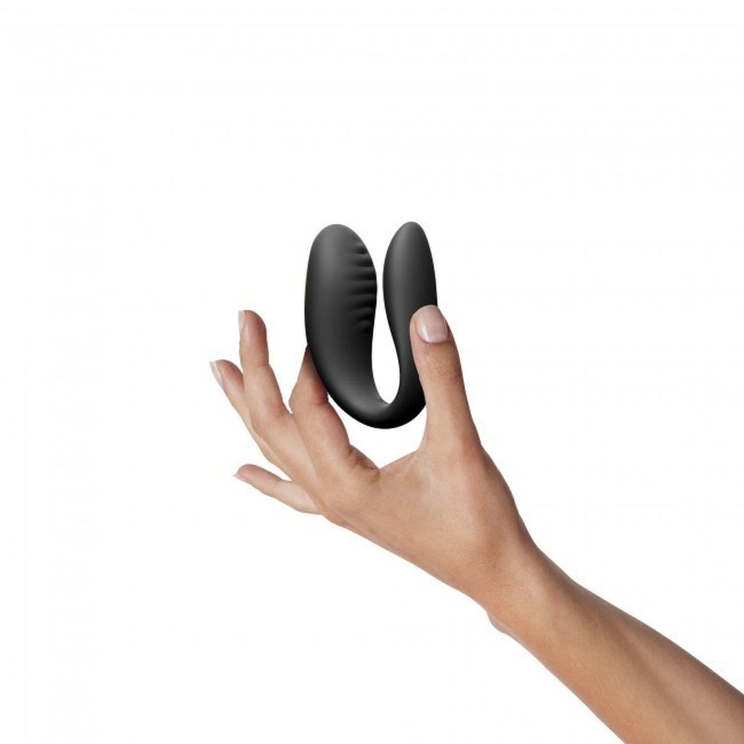 Vibrator Dorcel Perfect Lover pentru cupluri, silicon negru, USB, 8 cm