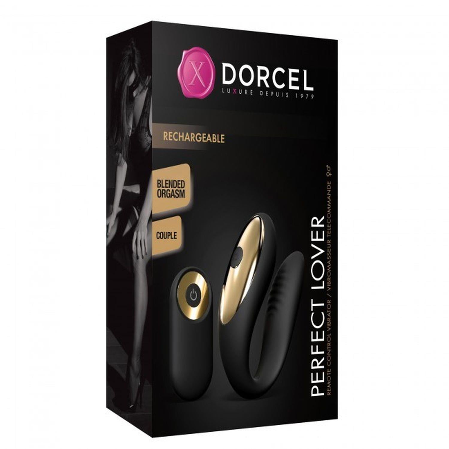 Vibrator Dorcel Perfect Lover pentru cupluri, silicon negru, USB, 8 cm