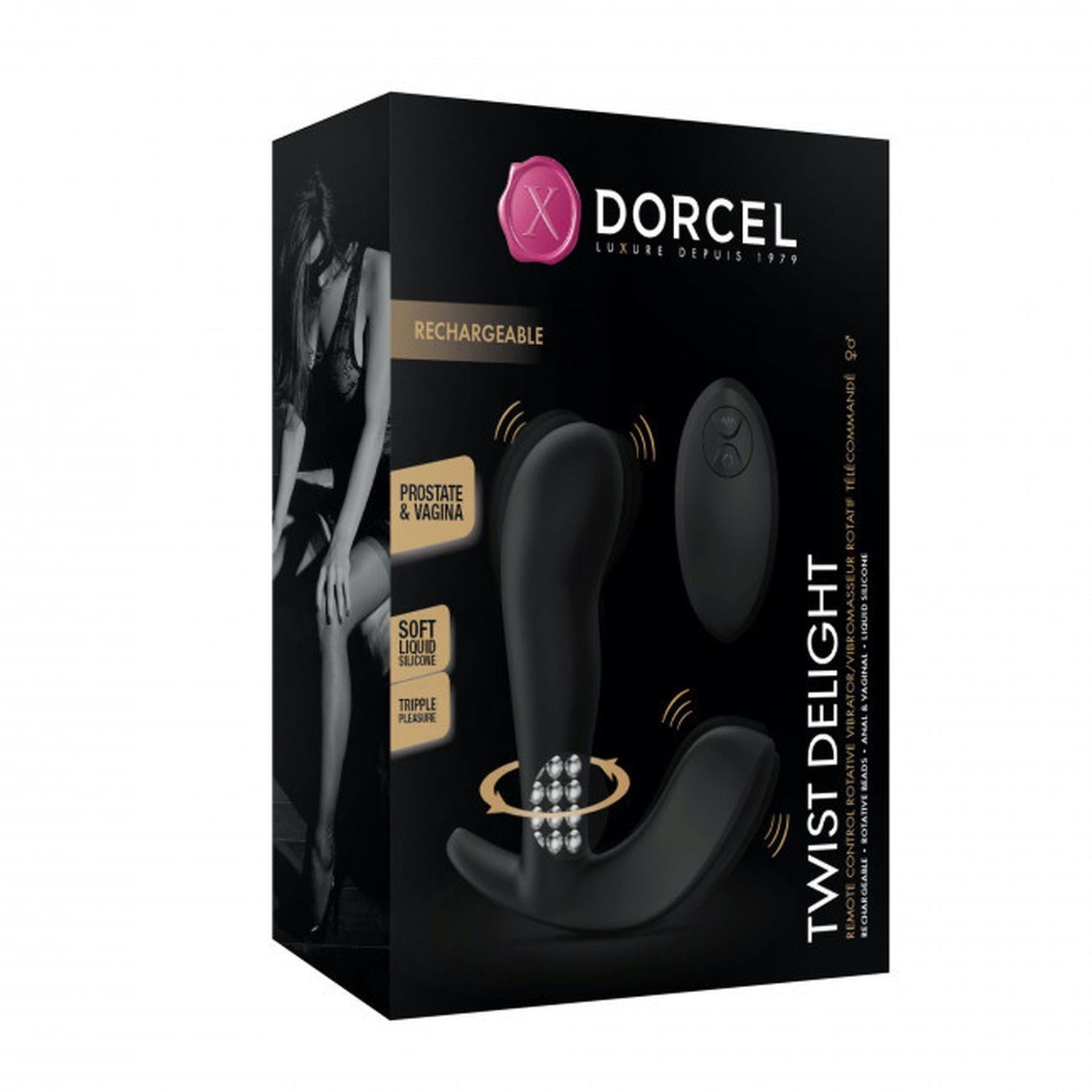 Aparat de masaj pentru prostată Dorcel Twist Delight cu rotație, silicon, USB