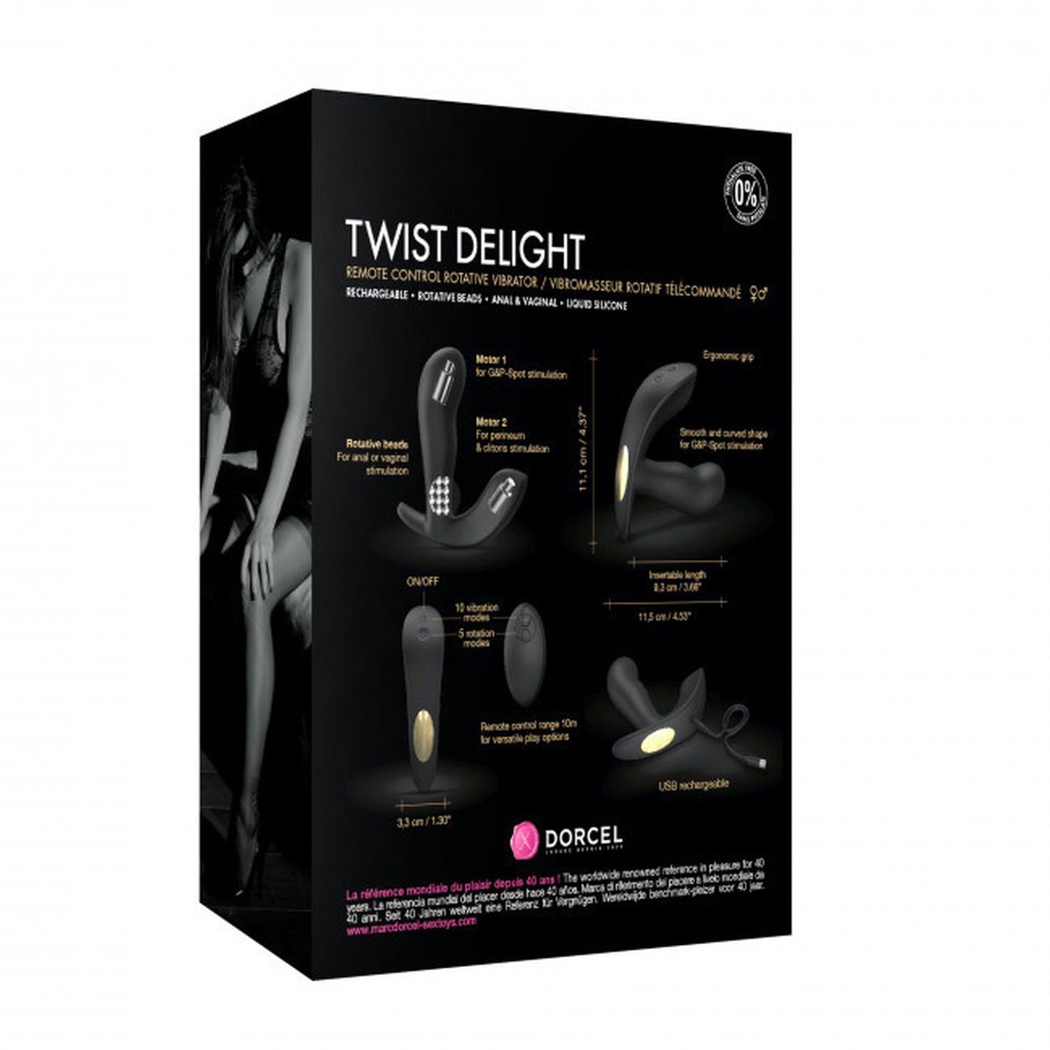 Aparat de masaj pentru prostată Dorcel Twist Delight cu rotație, silicon, USB