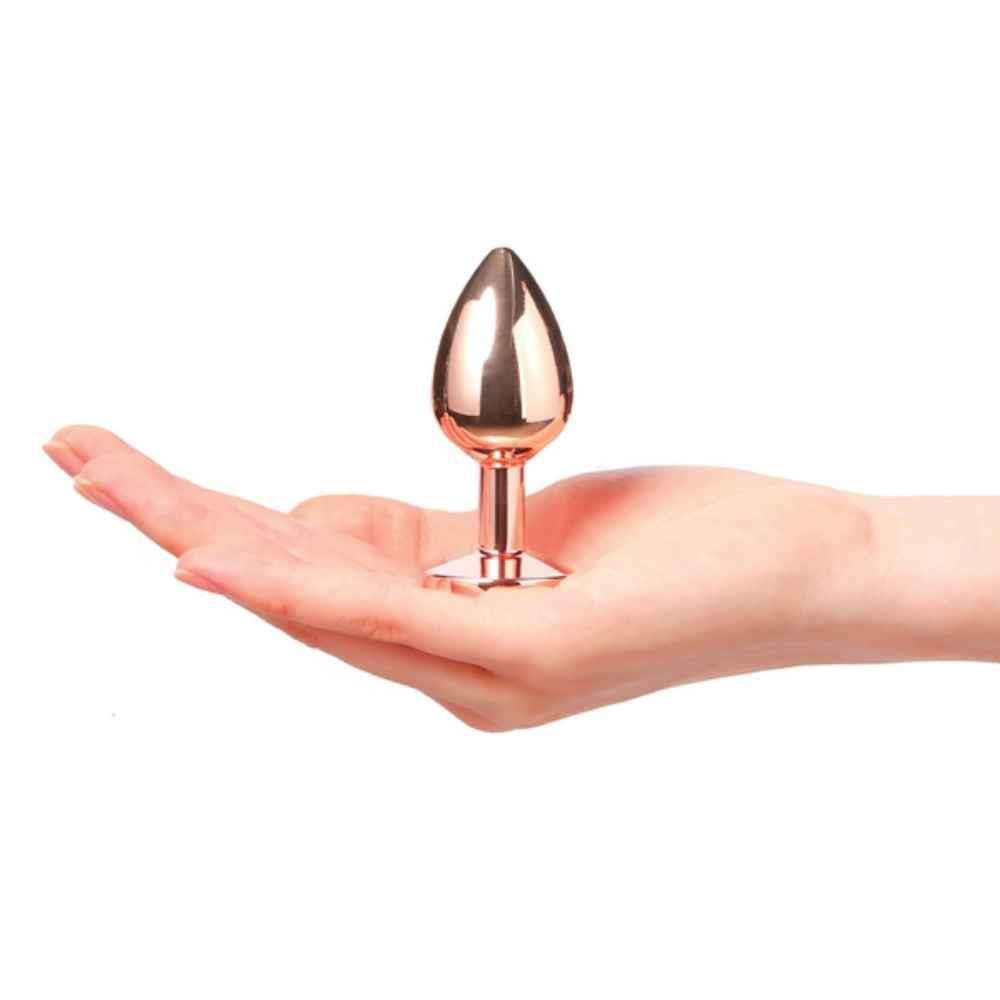 Plug anal Marc Dorcel Diamond S 7 cm, negru, cu cristale, din metal