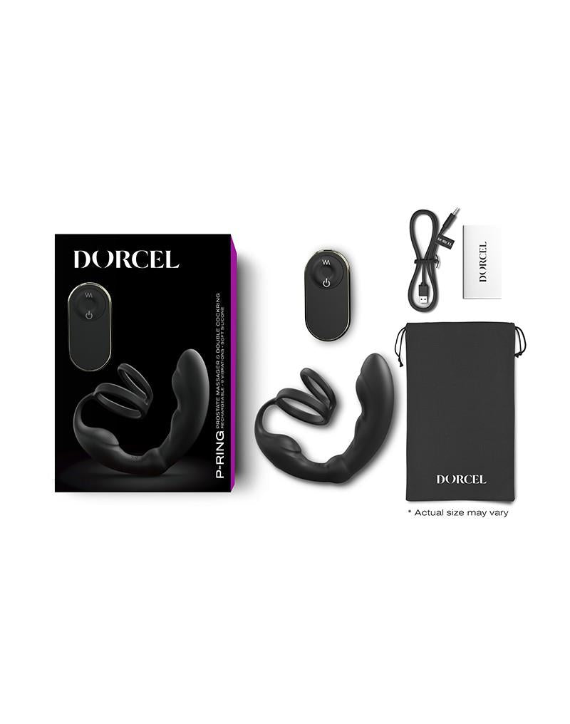 Masaj de prostată cu inel dublu din silicon Dorcel 18 cm
