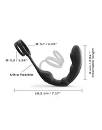 Masaj de prostată cu inel dublu din silicon Dorcel 18 cm