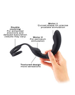 Masaj de prostată cu inel dublu din silicon Dorcel 18 cm