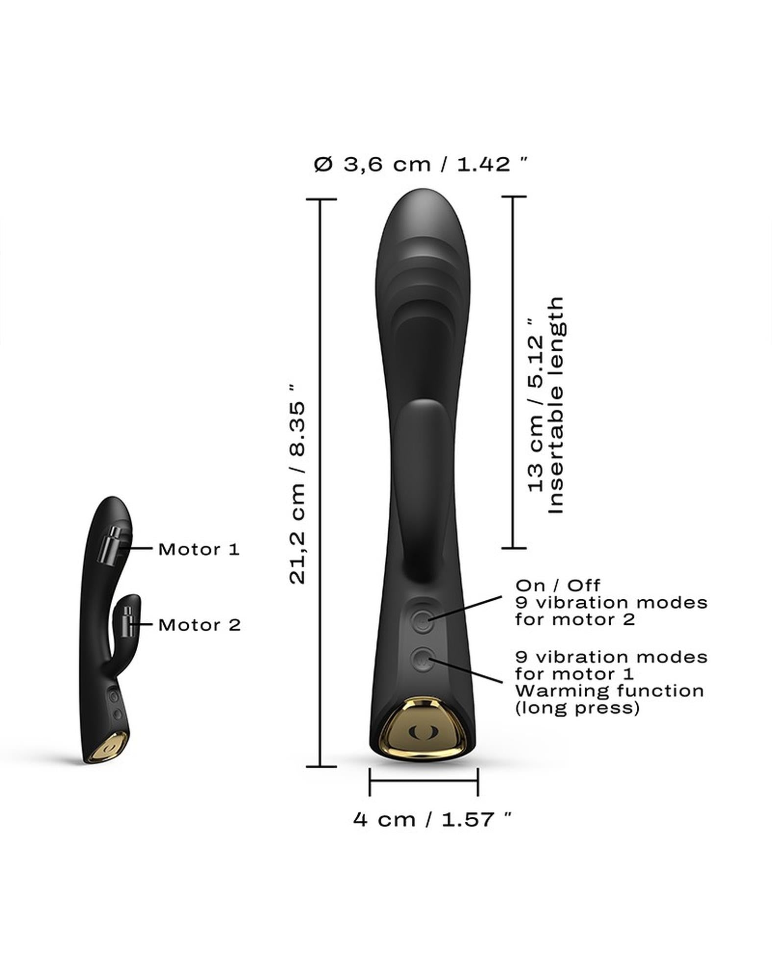 Vibrator flexibil Dorcel Flexi Rabbit, negru, 21 cm