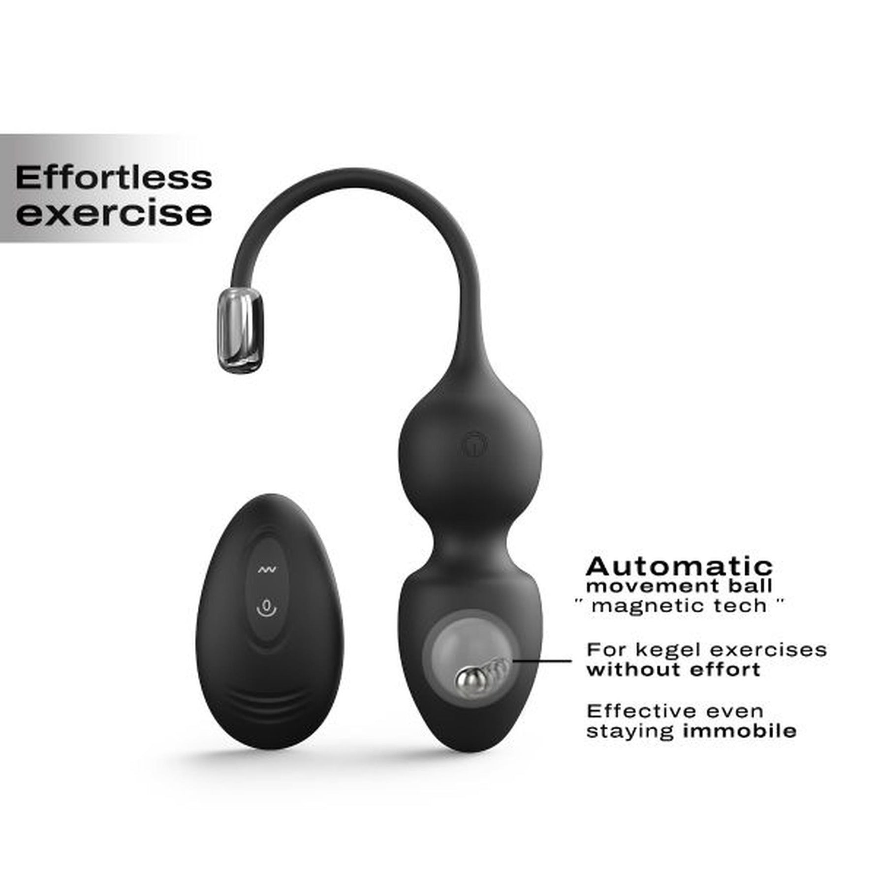 Bile vibrante Dorcel Love Balls Geisha, negre, USB, 9 cm