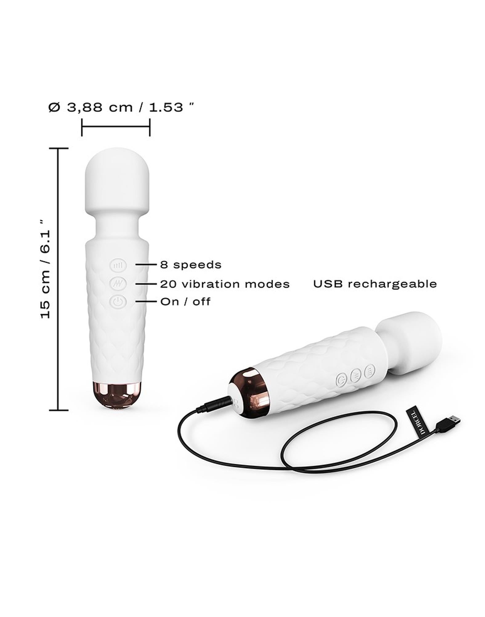 Dorcel Wanderful Mini Masaj Clitoridian Alb USB 15cm