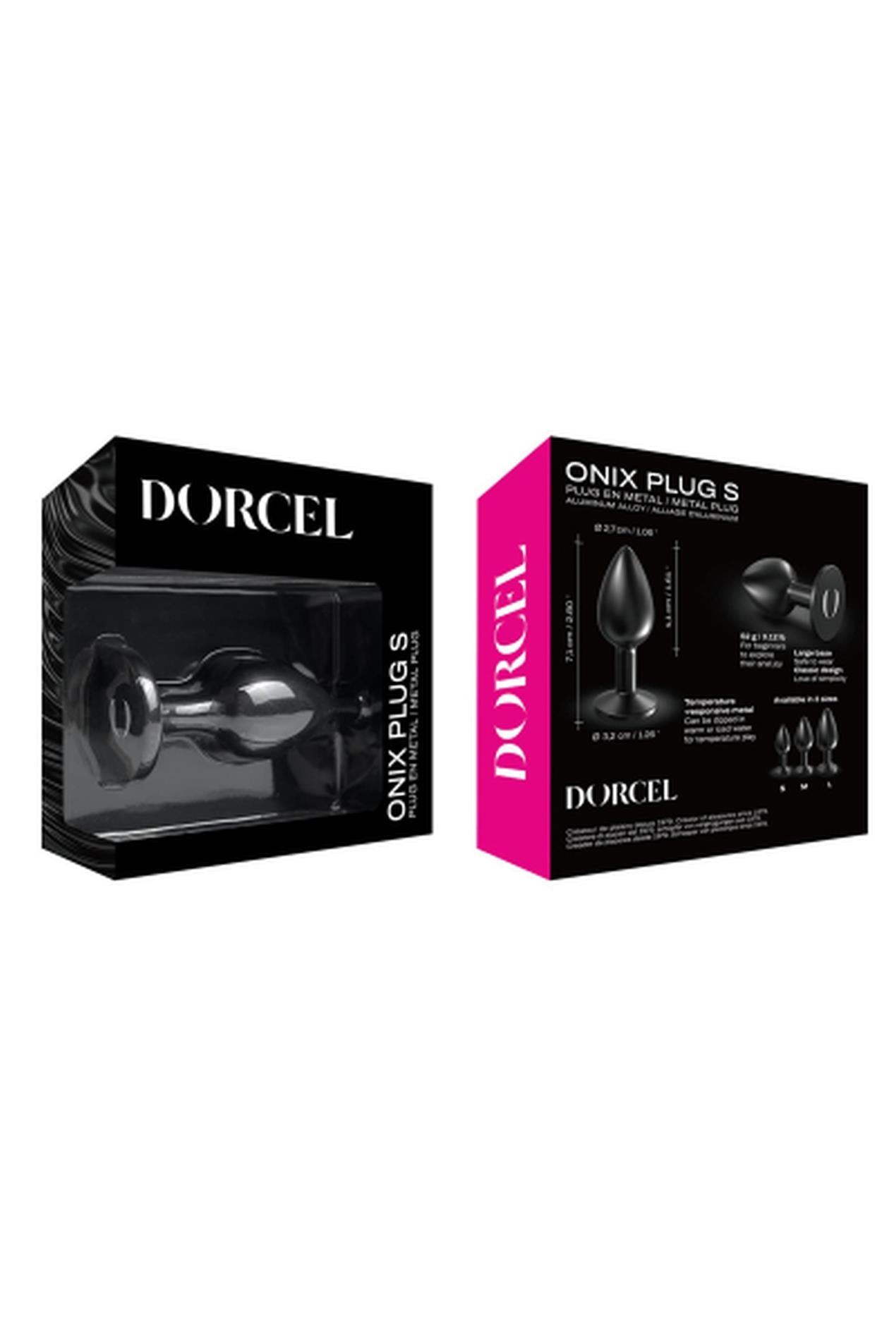 Dop anal metalic Onix S Dorcel, termoreactiv negru