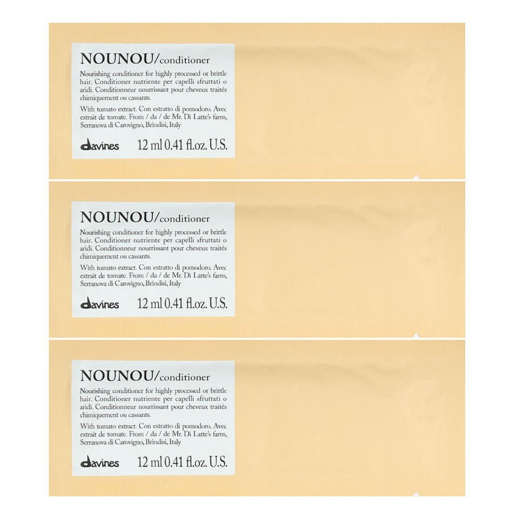 Davines, Nounou, Balsam de păr, Hrănitor, 12 buc, 12 ml