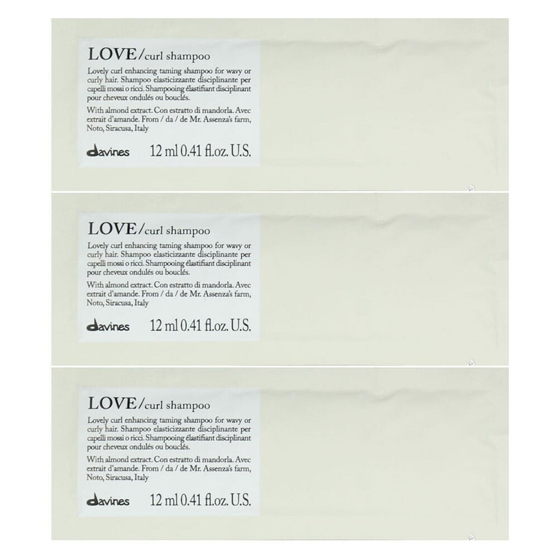 Davines, Love, Hair Shampoo, 12 pcs, 12 ml