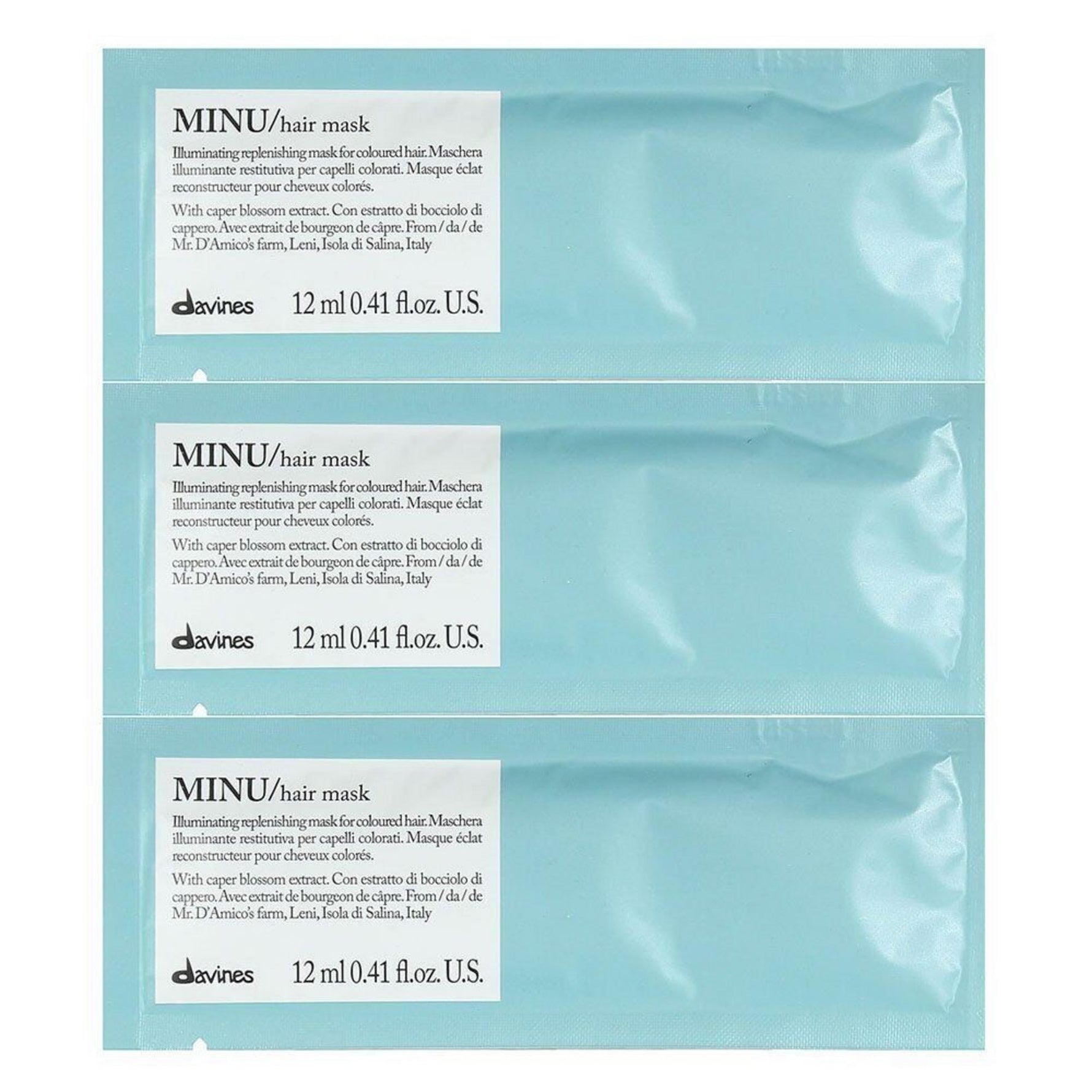Davines, Minu, Mască cremă pentru tratamentul părului, 12 buc, 12 ml