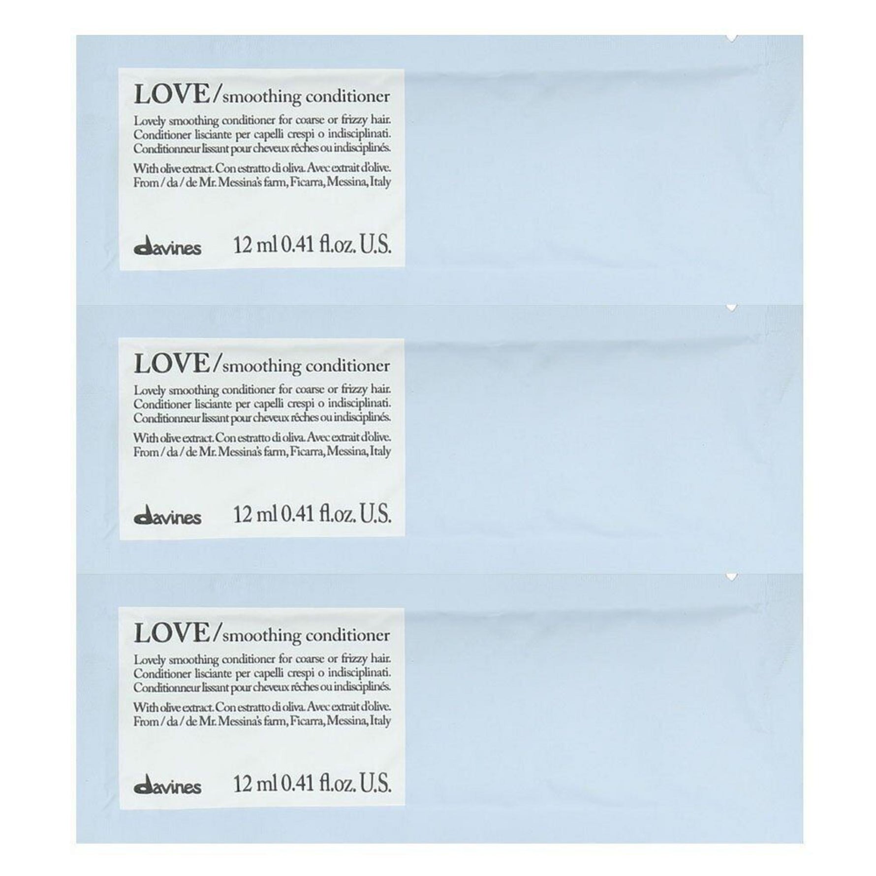 Davines, Love Smoothing, Balsam de păr, 12 buc, 12 ml