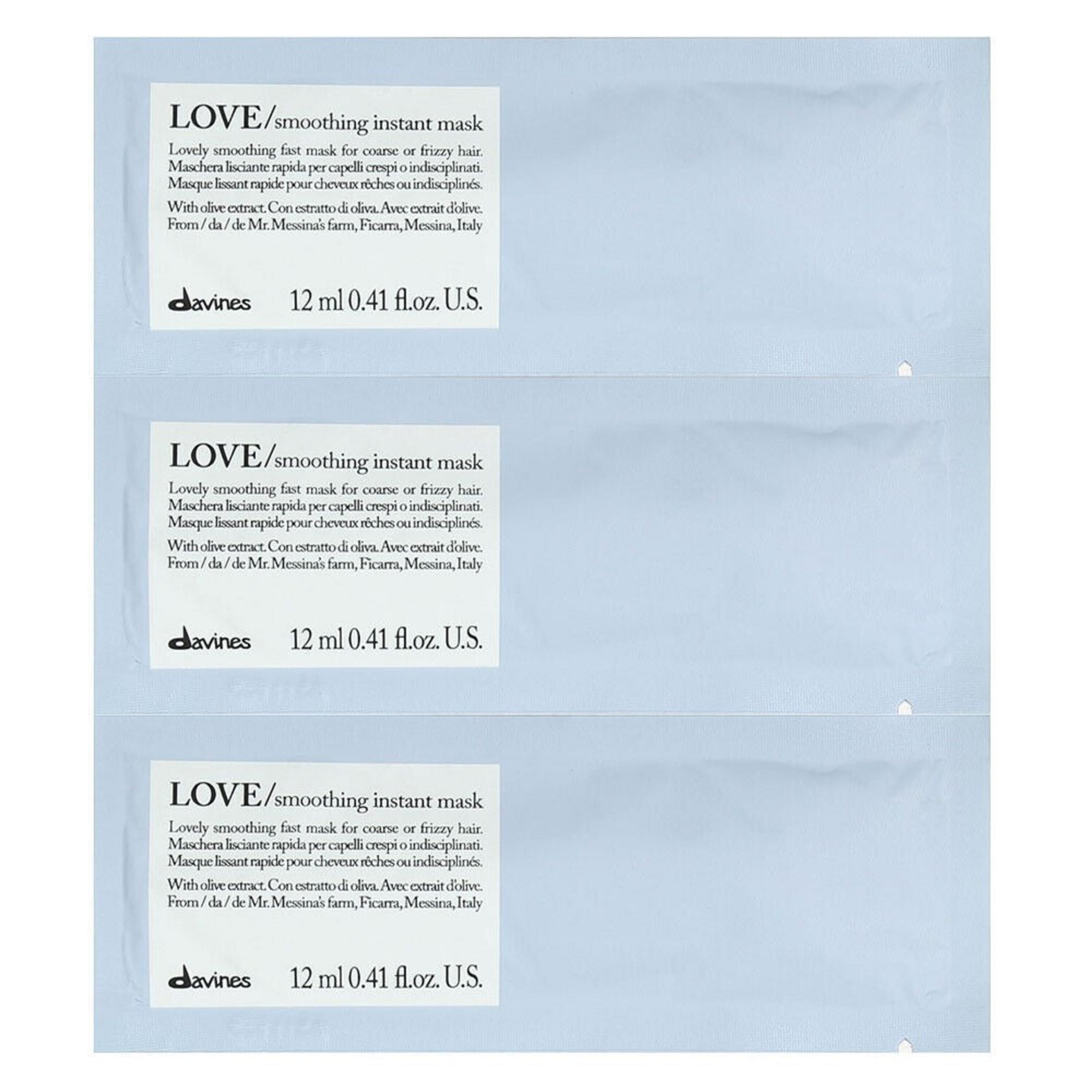 Davines, Love Smoothing, Mască cremă pentru tratamentul părului, 12 buc, 12 ml