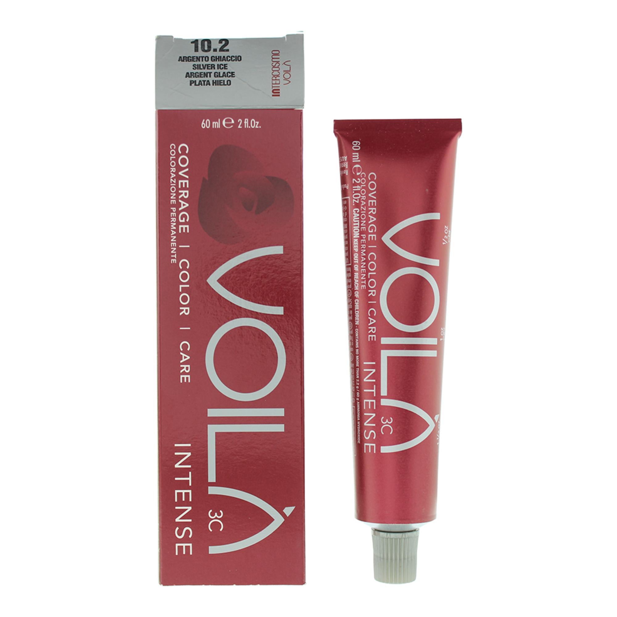 Intercosmo, Voila 3C Intense, Vopsea permanentă de păr, 10.2 Silver Ice, 60 ml