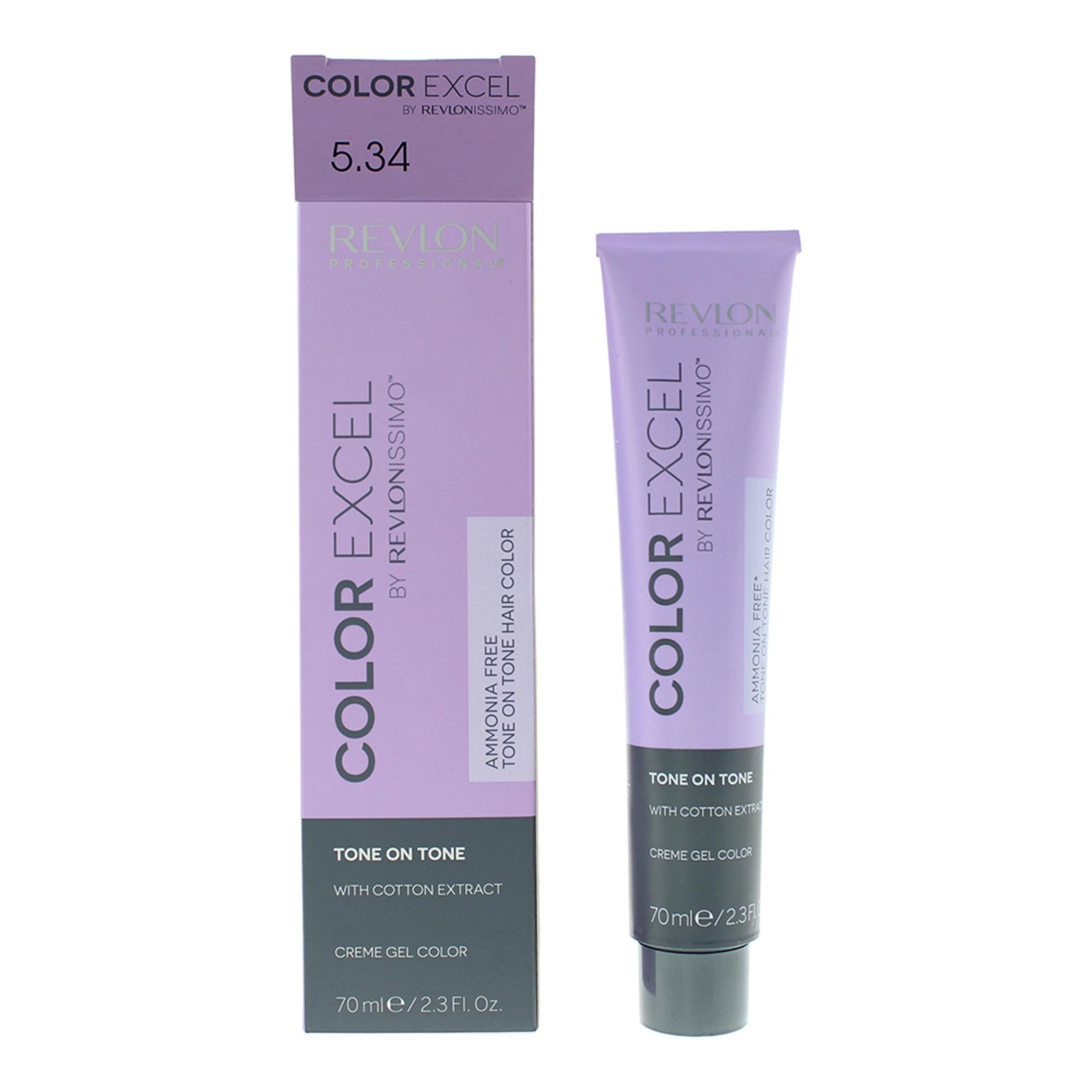 Revlon, Color Excel, Vopsea de păr demi-permanentă, 5.34 Light Golden Copper Brown, 70 ml