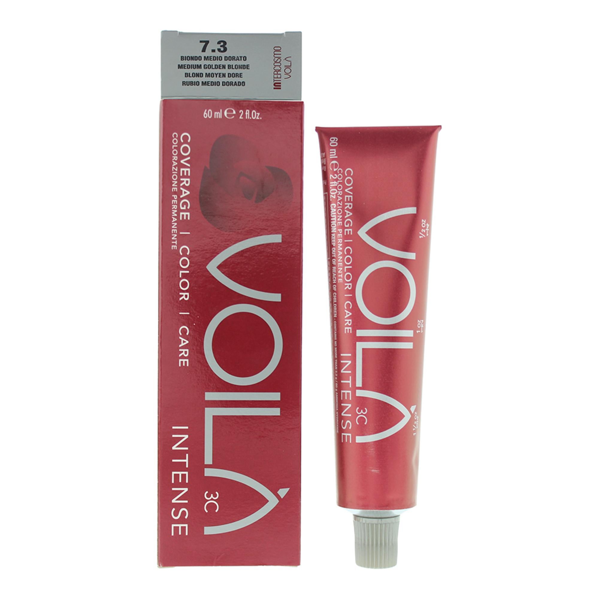 Intercosmo, Voila 3C Intense, Vopsea permanentă de păr, 7.3 Medium Golden Blonde, 60 ml