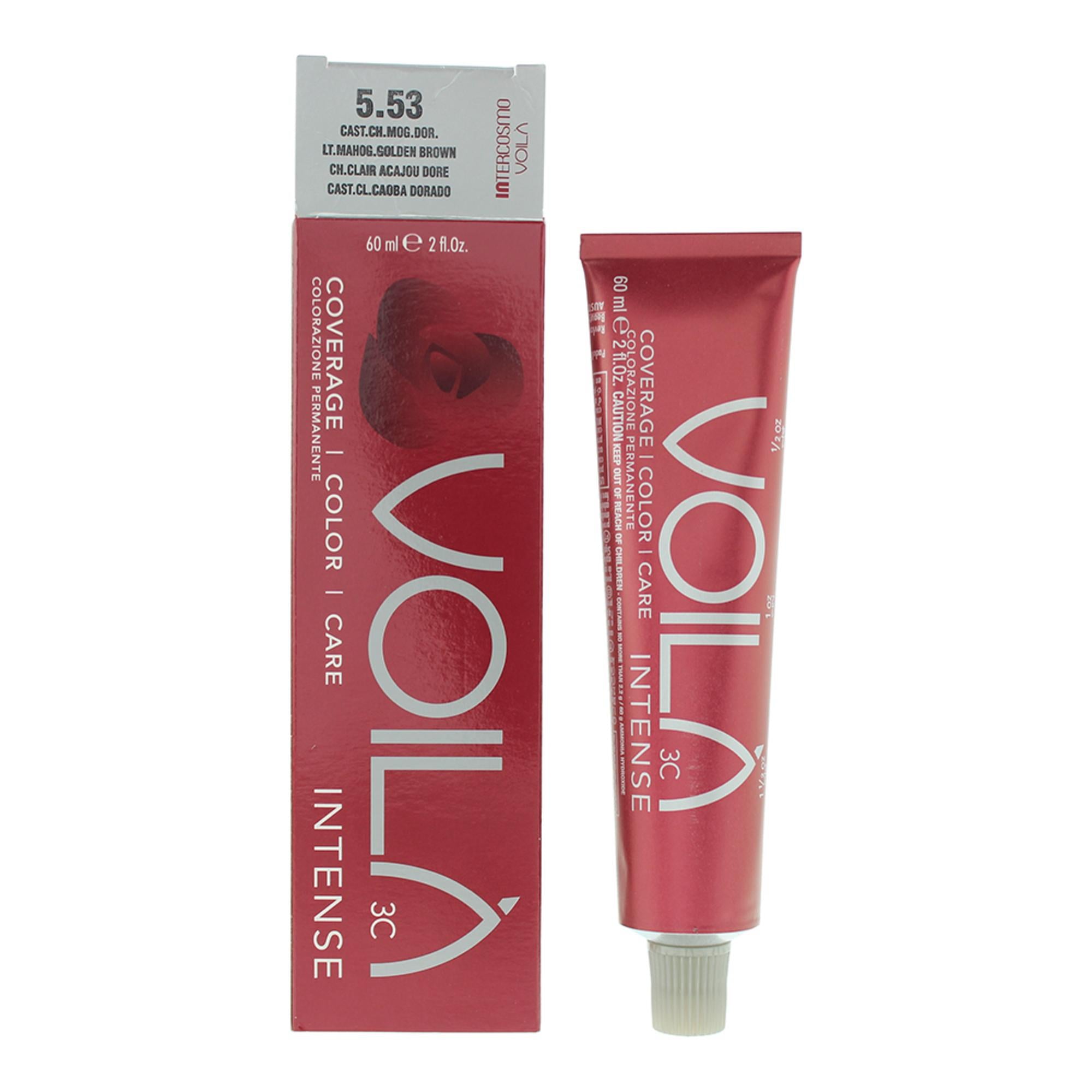 Intercosmo, Voila 3C Intense, Vopsea permanentă de păr, 5.53 Light Mahogany Golden Brown, 60 ml